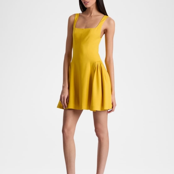 alice + olivia Vera square-neck flared mini dress